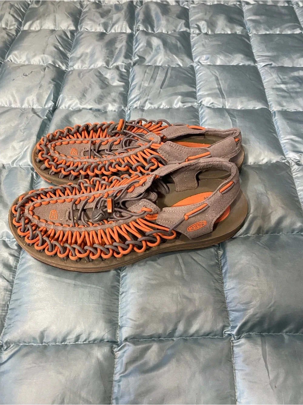 KEEN UNEEK Two-Tone Orange & Gray Sandals Sz 9.5